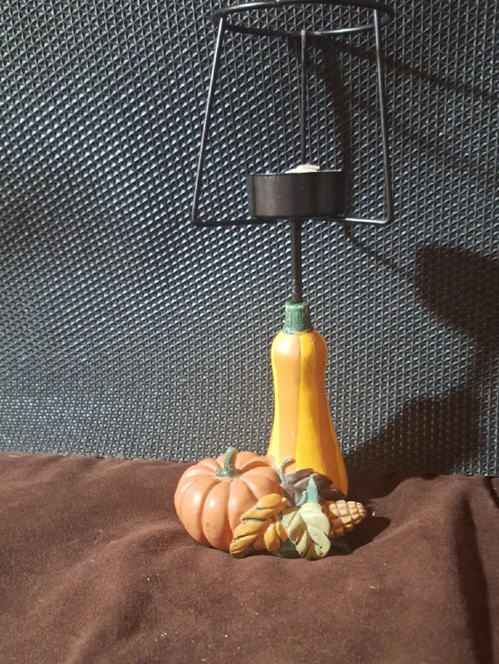 Autumn Harvest Candle Holder Decorative Pumpkin and Squash